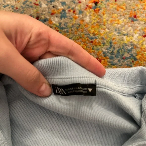 Baby Blue Collared Crop Top - Picture 2 of 2